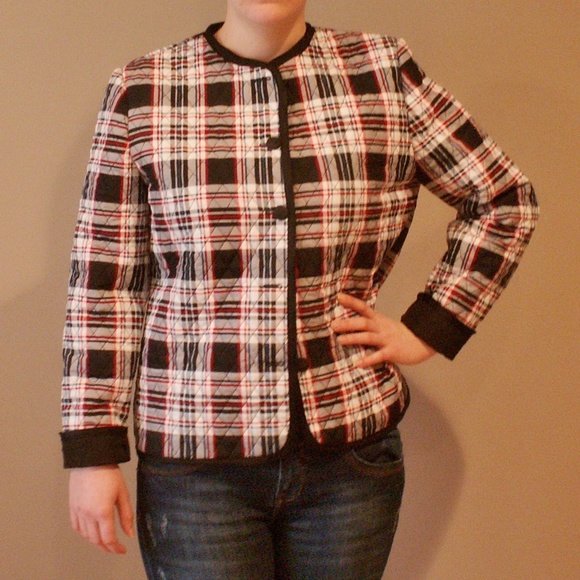 Quilted Jacket Black and White Plaid NWT - Picture 6 of 8